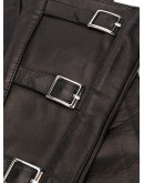 textured buckled gloves