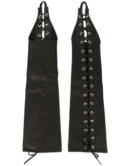 lace-up fingerless gloves