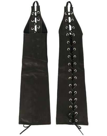 lace-up fingerless gloves