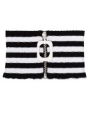striped rib-knit neckband