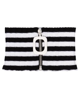 striped rib-knit neckband