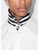 striped rib-knit neckband