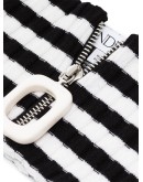 striped rib-knit neckband