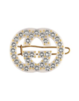 crystal-embellished interlocking G hair slide