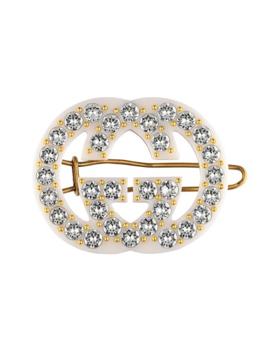 crystal-embellished interlocking G hair slide