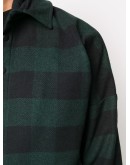 logo hooded plaid overshirt