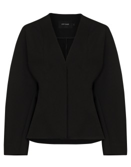 collarless single-breasted jacket