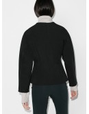 collarless single-breasted jacket
