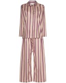 stripe-pattern two-piece pajama set