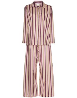 stripe-pattern two-piece pajama set