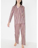 stripe-pattern two-piece pajama set