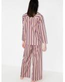 stripe-pattern two-piece pajama set