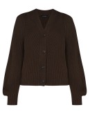 ribbed-knit V-neck cardigan
