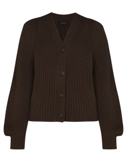 ribbed-knit V-neck cardigan