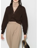 ribbed-knit V-neck cardigan