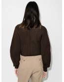 ribbed-knit V-neck cardigan