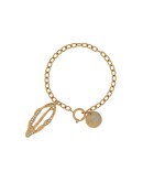 crystal-embellished leaf pendant bracelet