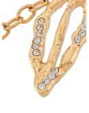 crystal-embellished leaf pendant bracelet
