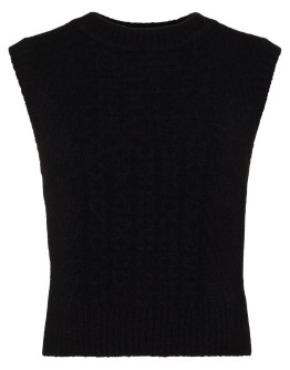 cable-knit open-back vest