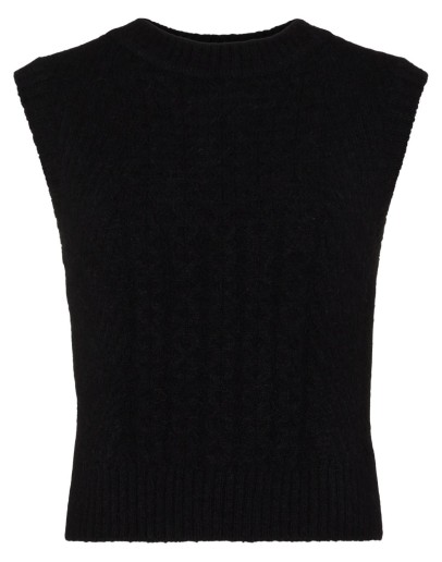 cable-knit open-back vest