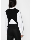 cable-knit open-back vest