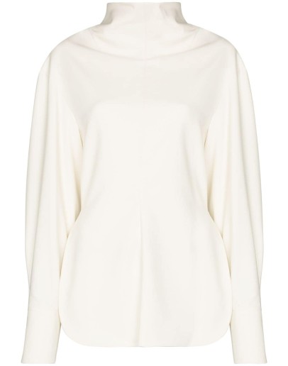 high-neck long-sleeve top