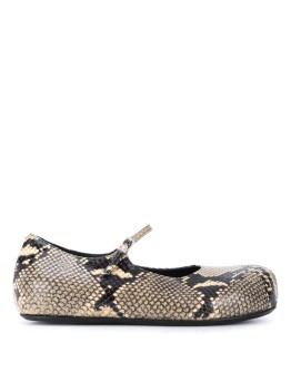 snakeskin-effect platform ballerina shoes