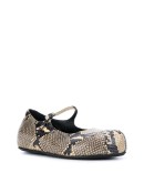 snakeskin-effect platform ballerina shoes