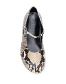 snakeskin-effect platform ballerina shoes
