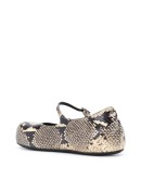 snakeskin-effect platform ballerina shoes