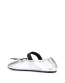 metallic-effec ballerina shoes