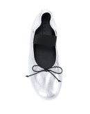 metallic-effec ballerina shoes
