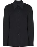 cowl neck button-up shirt