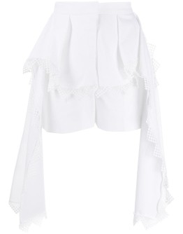 peplum lace-detail shorts