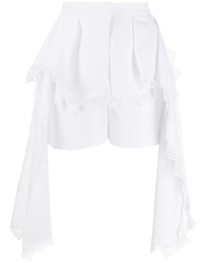 peplum lace-detail shorts