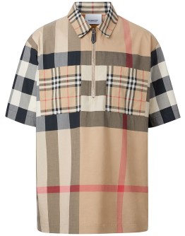 Panelled Check short-sleeve shirt