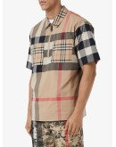 Panelled Check short-sleeve shirt
