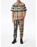 Panelled Check short-sleeve shirt