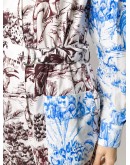 illustration print long-sleeve playsuit