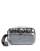 metallic logo make up bag