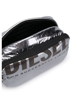 metallic logo make up bag