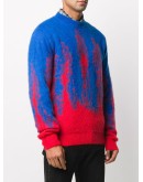 Fluorescent pattern knitted sweater