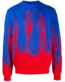 Fluorescent pattern knitted sweater