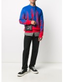 Fluorescent pattern knitted sweater
