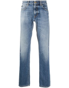 washed regular-fit jeans