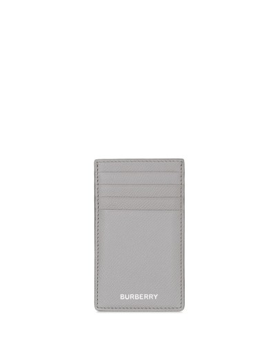 logo-stamp grained-leather cardholder