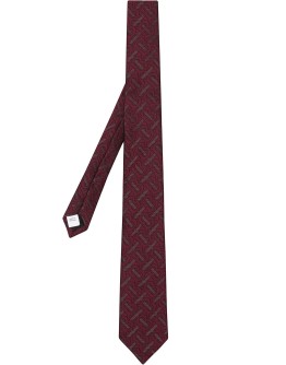 monogram-pattern pointed-tip tie