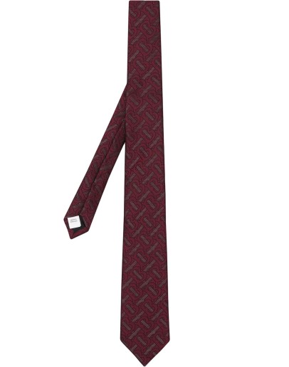 monogram-pattern pointed-tip tie
