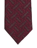monogram-pattern pointed-tip tie