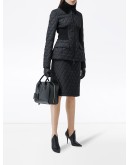diamond quilted A-line skirt